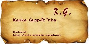 Kanka Gyopárka névjegykártya